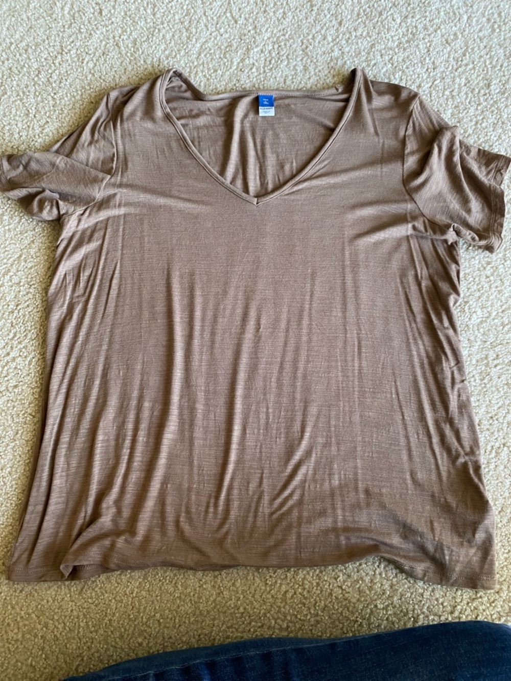 Old Navy Brown V-Neck Short Sleeve Tee